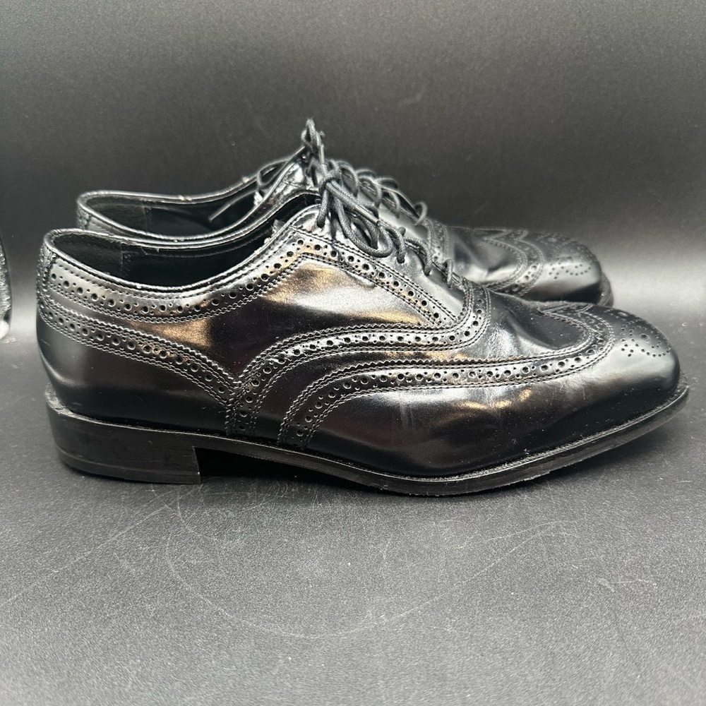 FLORSHEIM Men's Lexington Wing-Tip Oxford size 9 EEE Black Leather